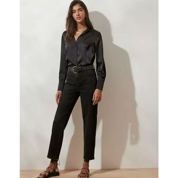 Banana Republic Ultra High rise straight fit Black Jean size 25/0 NWT - Picture 1 of 5